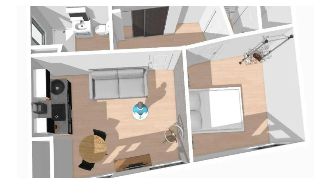 Apartment Apt T2 Bck And Wood 